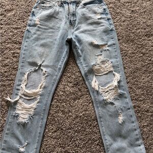 Just Black Light Blue Distressed Boyfriend Jeans